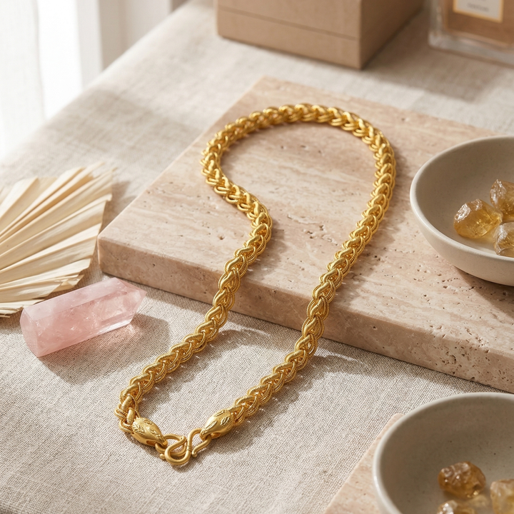 Majestic Gold-Toned Interwoven Necklace