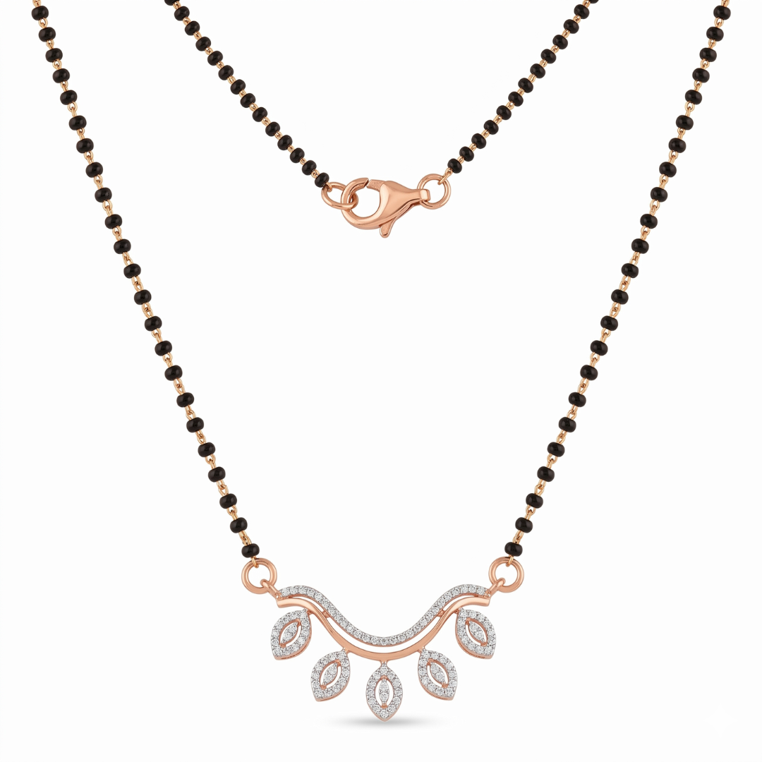 Rose Gold Floral Diamond Mangalsutra