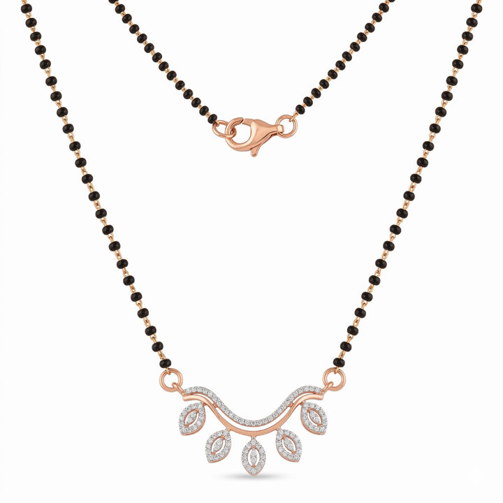 Rose Gold Floral Diamond Mangalsutra