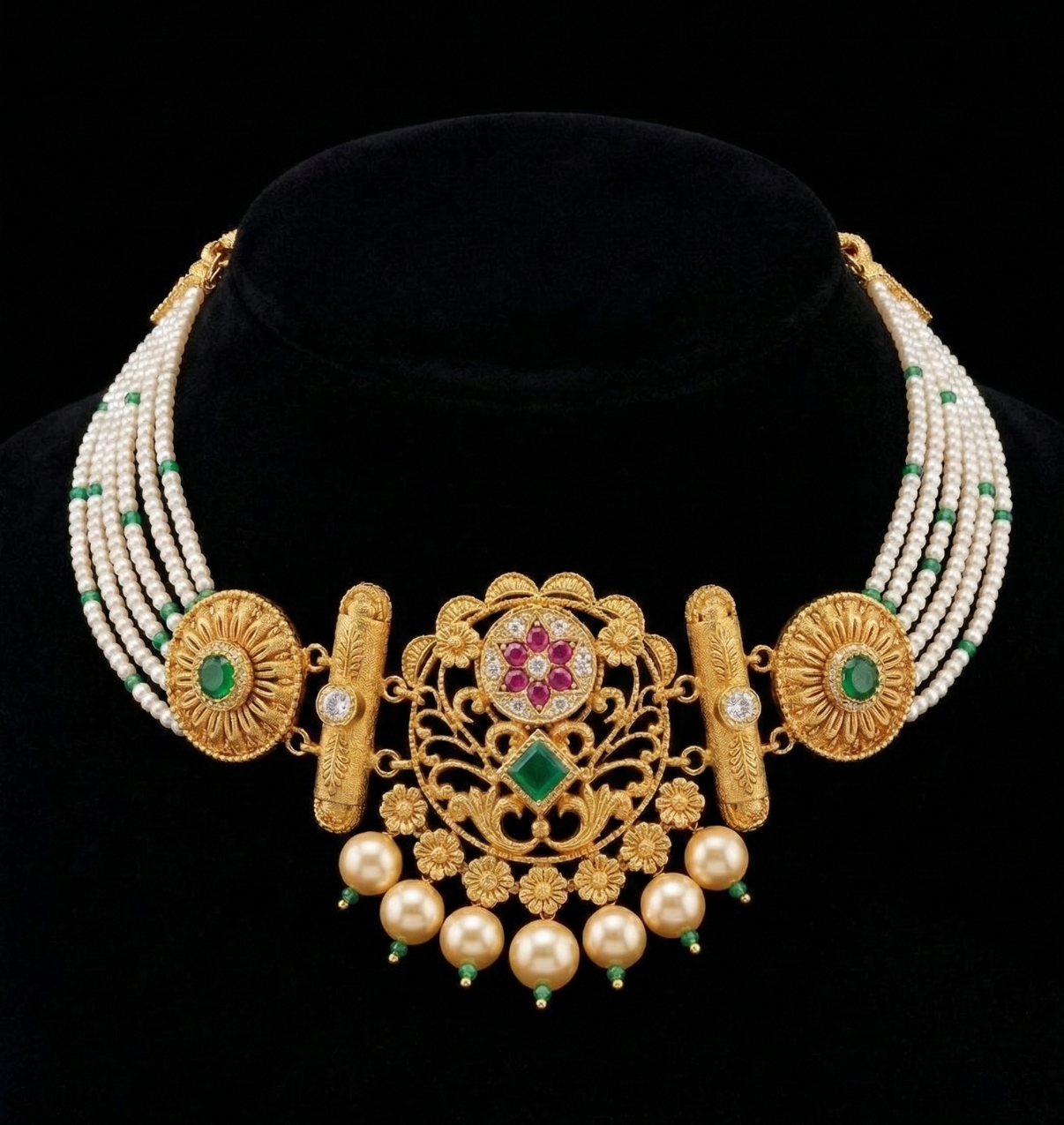 Multi-Strand Pearl Choker