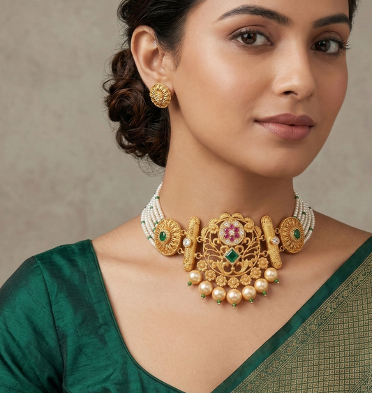 Multi-Strand Pearl Choker