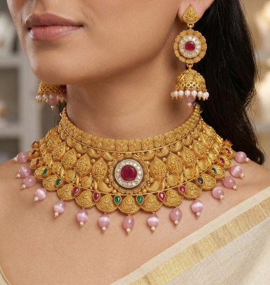 Rajwada Heritage Choker & Jhumka Set