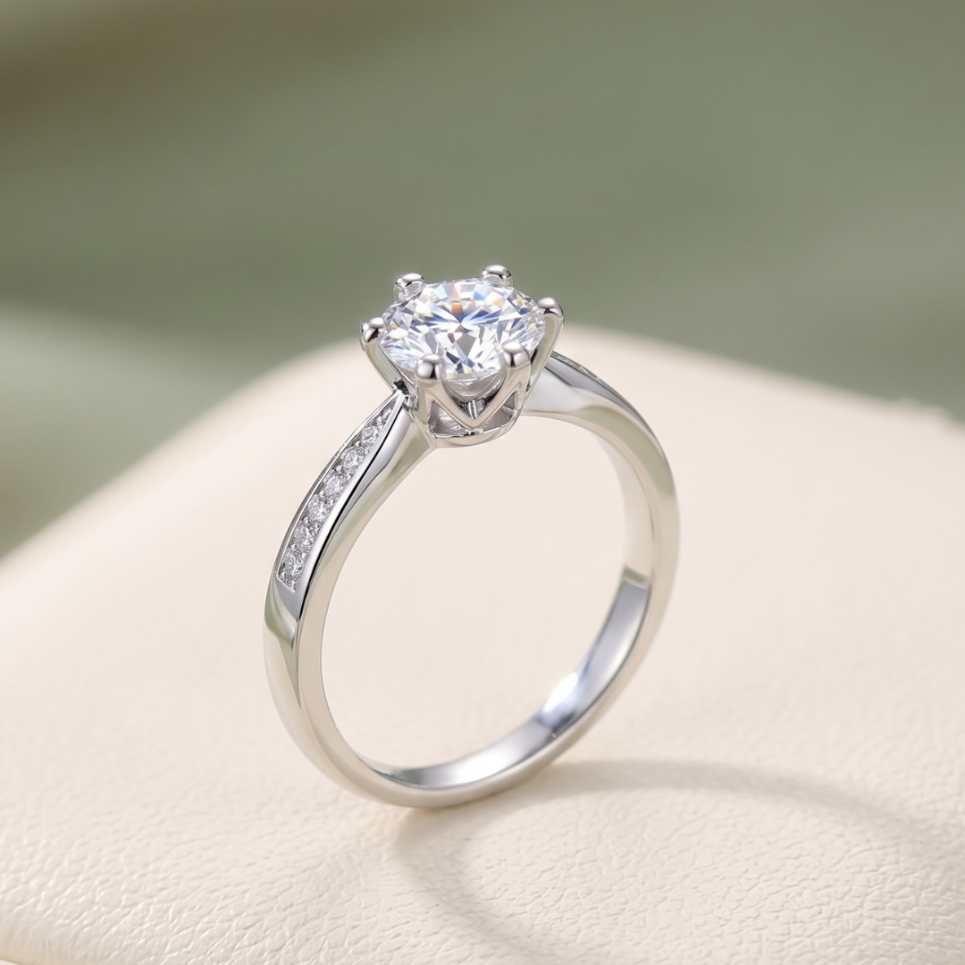 Six-Prong Solitaire Ring