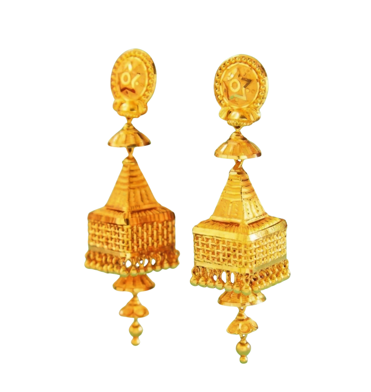 Temple Pyramid Jhumkas