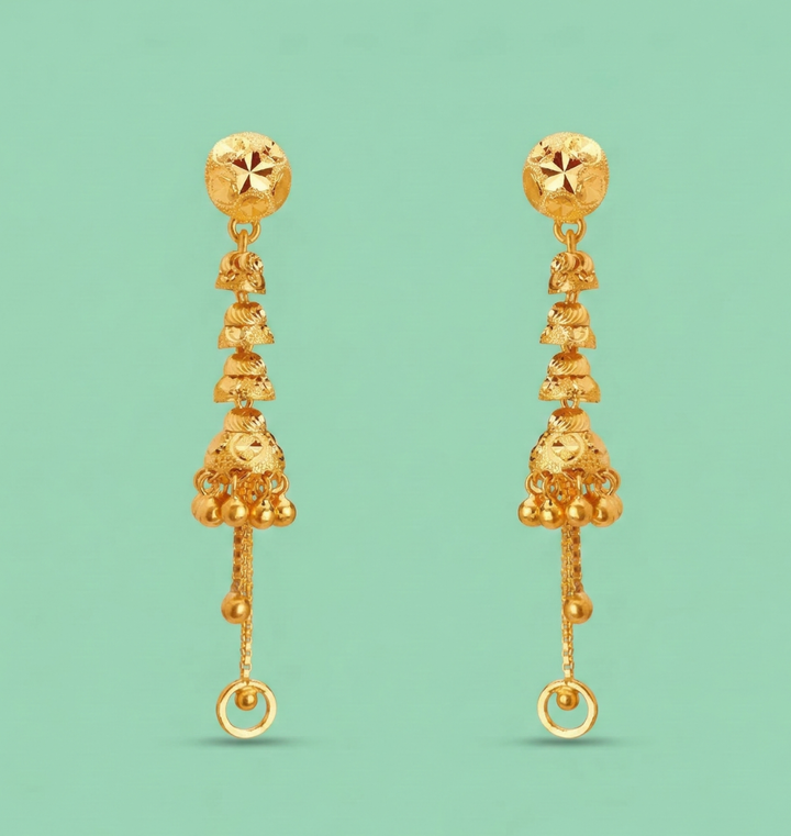 Tiered Gold Drop Earrings