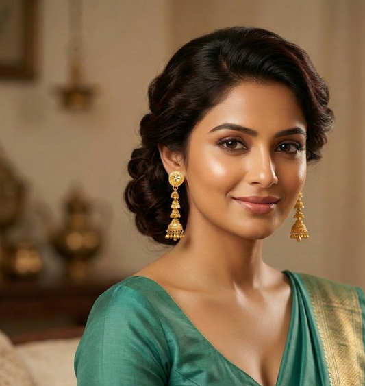 Tiered Gold Drop Earrings