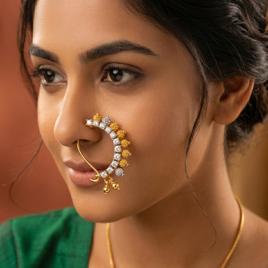 Traditional Maharashtrian Diamond Nath