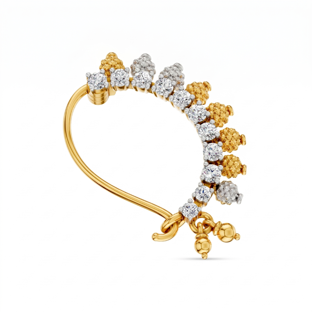 Traditional Maharashtrian Diamond Nath