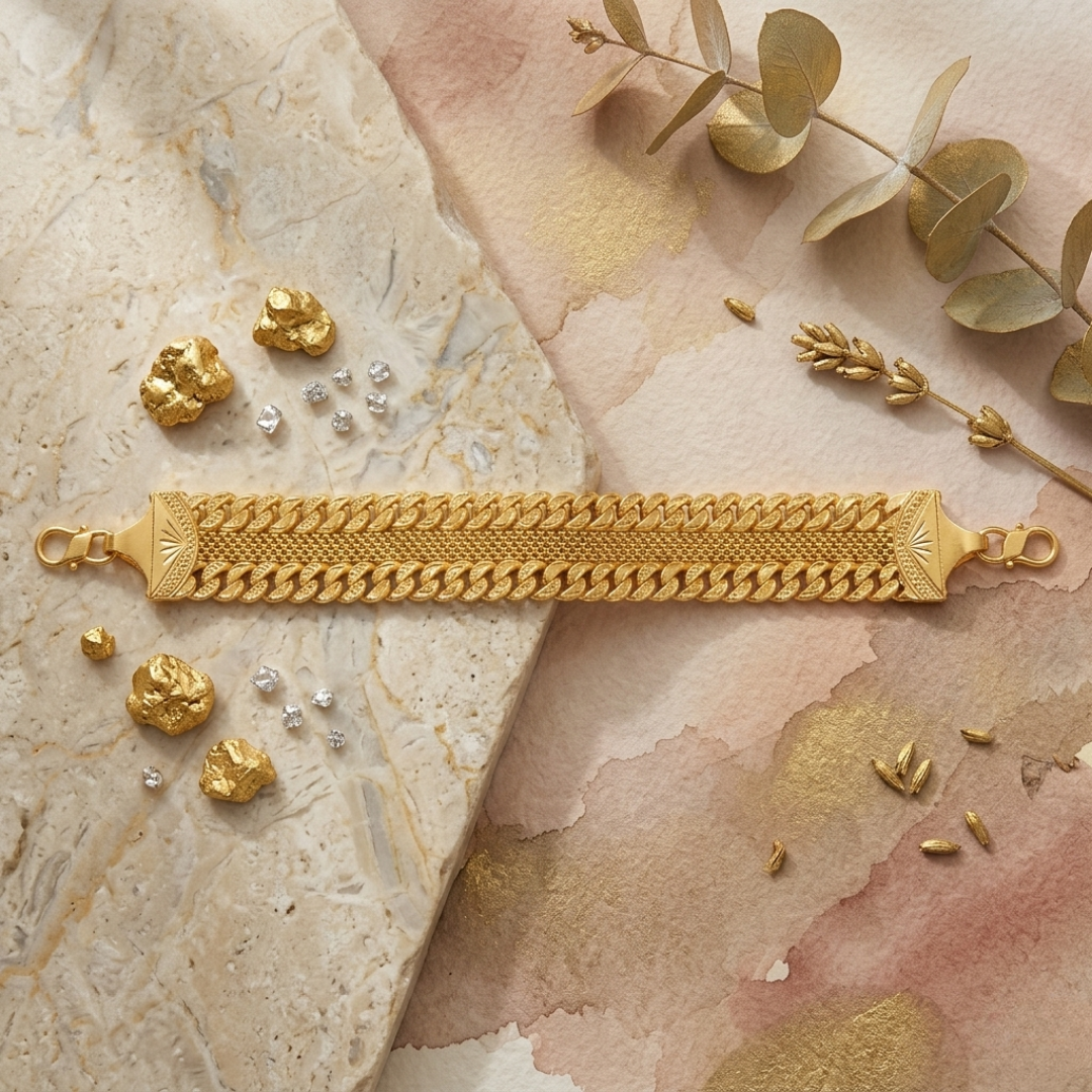Triple-Row Royal Curb Bracelet