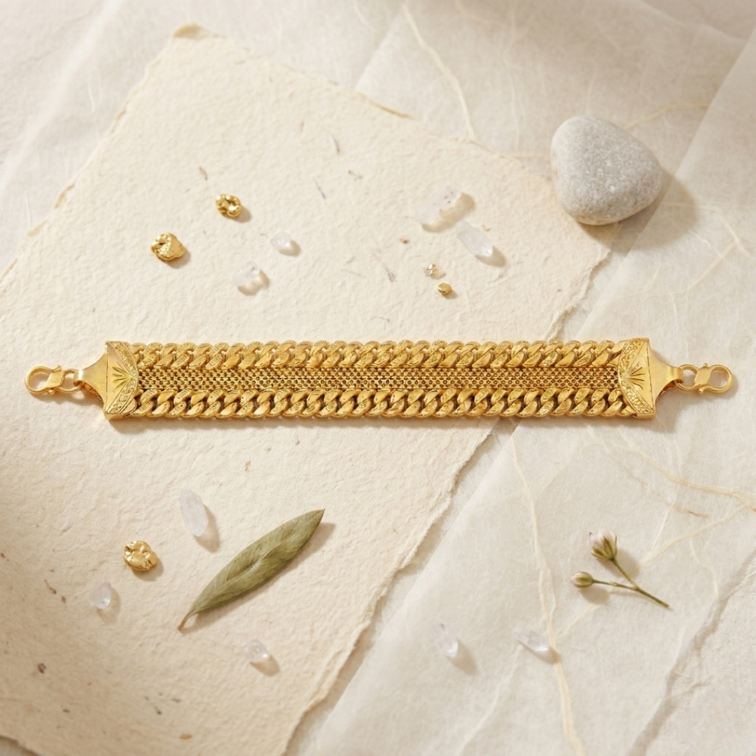 Triple-Row Royal Curb Bracelet