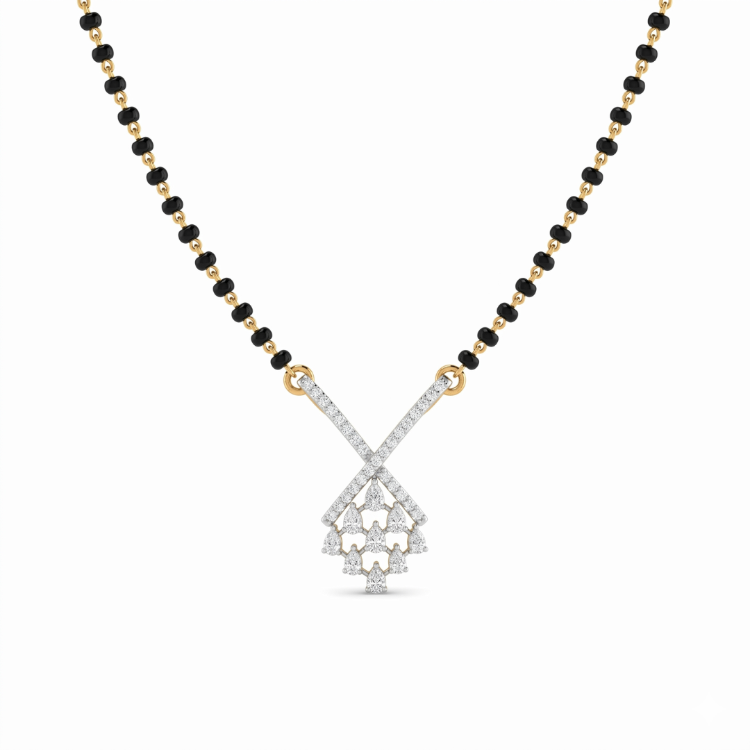 Vistara Criss-Cross Diamond Mangalsutra