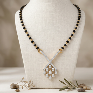 Vistara Criss-Cross Diamond Mangalsutra - View 2