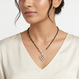 Vistara Criss-Cross Diamond Mangalsutra - View 3