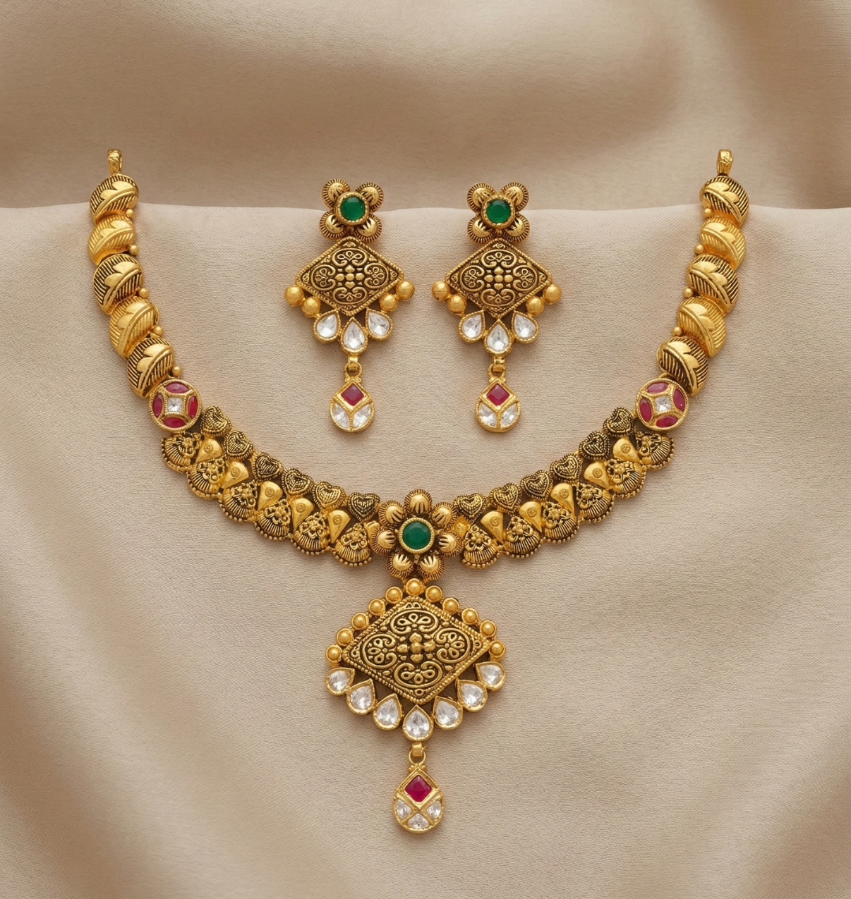 Vrinda Antique Gold Choker Set