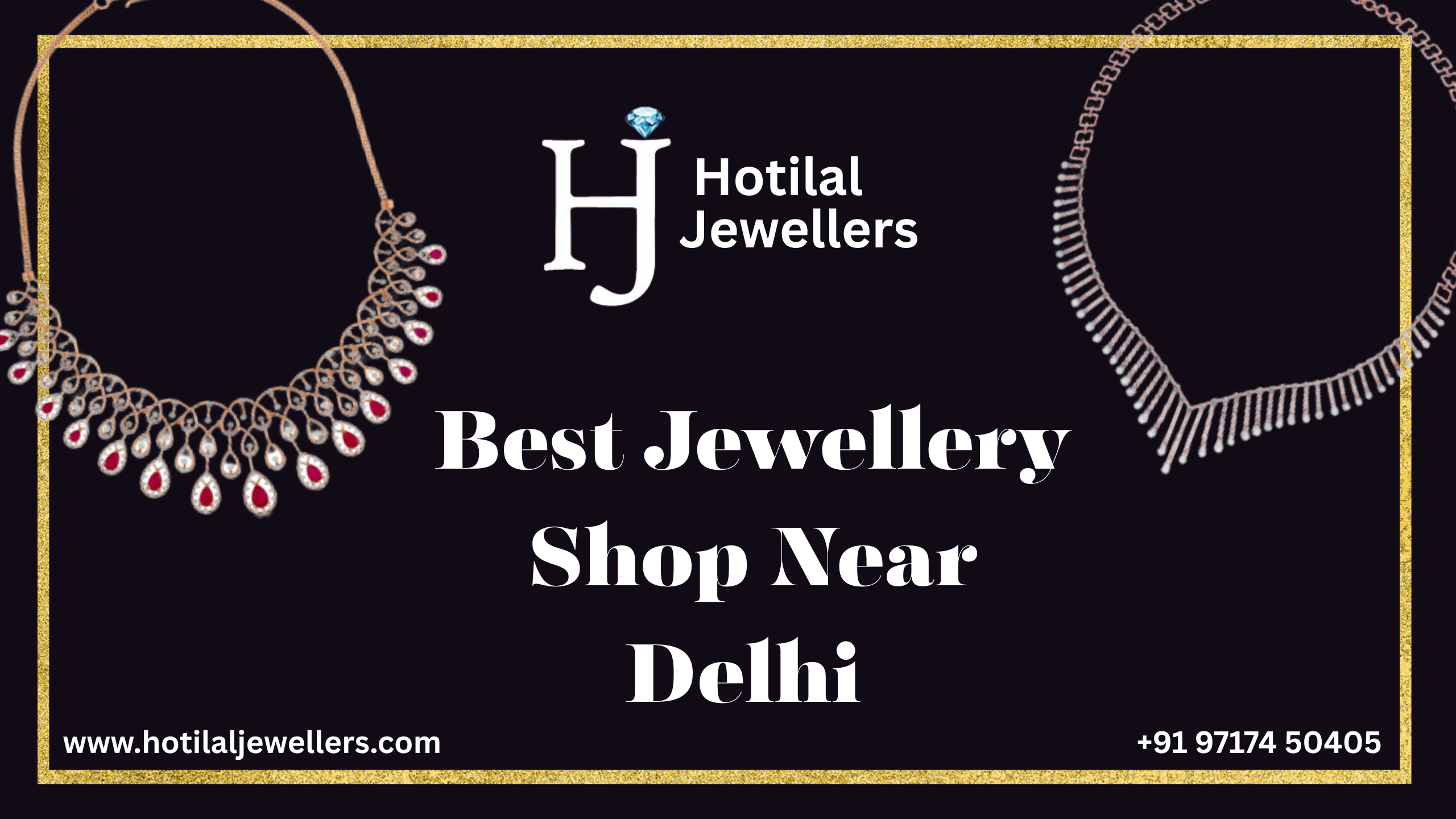 Gold bridal jewellery set at jewellery shop near Delhi